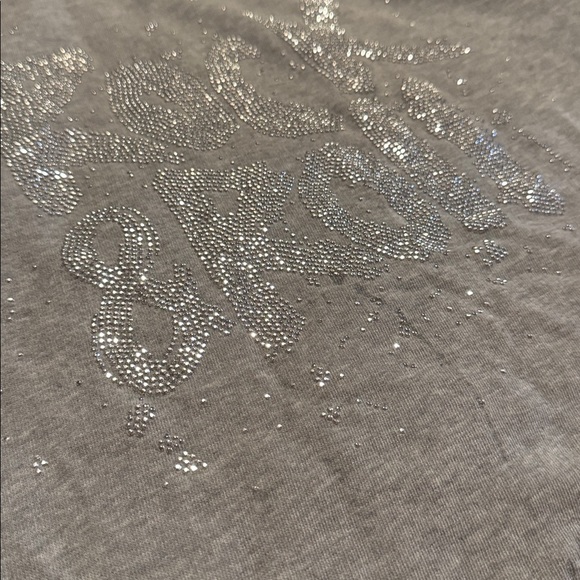 Zadig & Voltaire Rock & Roll Strass Oversized Sweatshirt XS Gray Stud FLAW 298$ - Picture 5 of 6